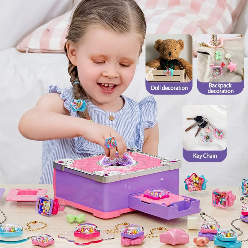 DIY Sticker Jewellery Mark Beauty Fashion Toys Princess Magic Book Creative Handmade 3D Sticker Machine Game Party Gift Girl Sticker Jewellery Toy