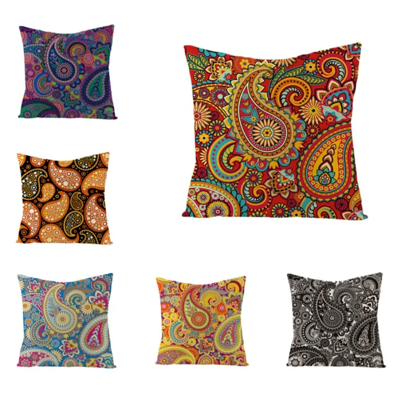

Boho Pillowcase Vintage Cushion Cover Decor Paisley Swirl Pattern 50x50cm Sofa Dining Table Accessories African Cushion G0950