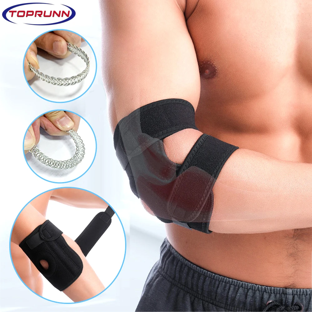 

1Pcs Sports Adjustable Elbow Brace Wraps Black Breathable Arm Support Strap Band Joint Sprain Protection Tennis Golfers