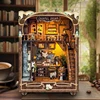 DIY Wooden Caramel Dream Cottage Book Nook Shelf Insert Miniature Model Kits With Light Bookshelf Bookend Friends Birthday Gifts 1