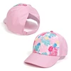 High Bun Ponytail Hat for Children Girls Baseball Adjustable Summer Ponytail for Kids Outdoor Beach-Headwear 4