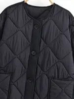 Nlzgmsj Autumn Winter Women's Solid Single-breasted O-Neck Jacket Fashion  Long Sleeve Coat  Street Casual  Short  Jacket - Image 4