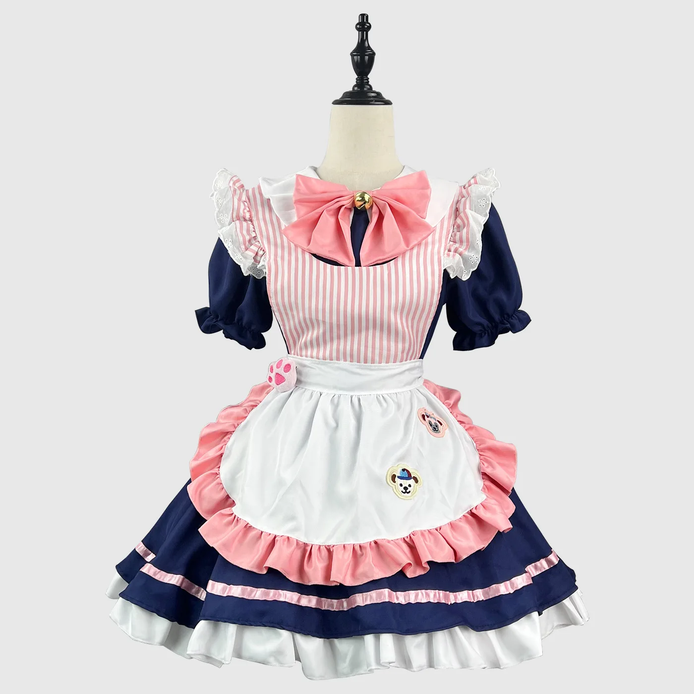 

2023 New Christmas Carnival Cosplay Outfit Stage Costume Halloween Maid Uniform Kawaii Sweet Lace Women Cat Claw Dress Suit