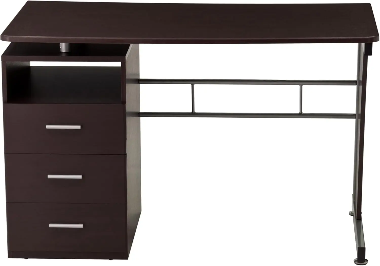48" Computer Desk with Drawers, Home Office Desk with Storage, Heavy Duty and Water Resistant Study Table, Chocolate Brown