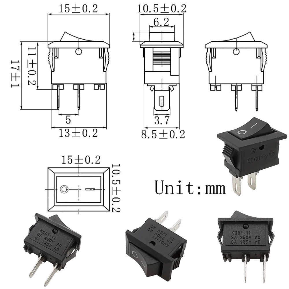 Mini Interruptor KCD1-11 6A