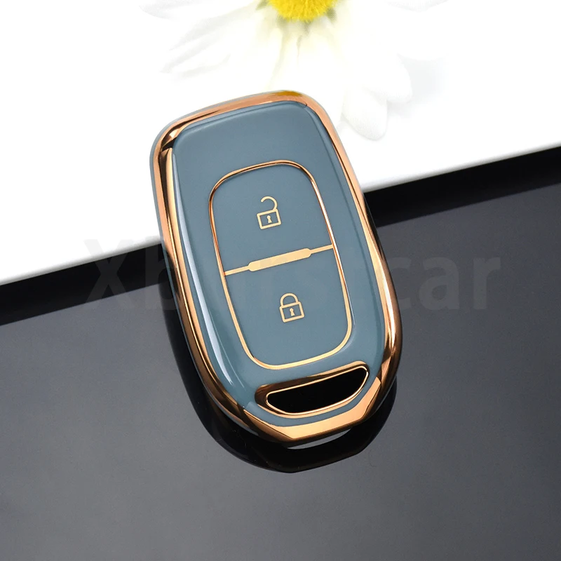 Ontto Cover In TPU Per Chiave Auto Renault/Dacia (2015-2018) – Protezione Grigia Con Portachiavi - 2