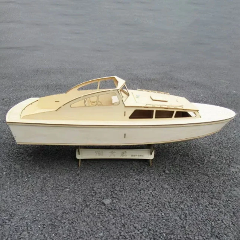 760 Wooden Handcrafted Boat Model Big V Yacht Assembly Ship Model Kit DIY Wooden Handcrafted Ship 3