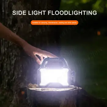 Solar Camping Lantern Led Flashlight Outdoor Camping Searchlight Type-C Rechargeable Handheld Spotlight Torch COB Hiking Fishing 3