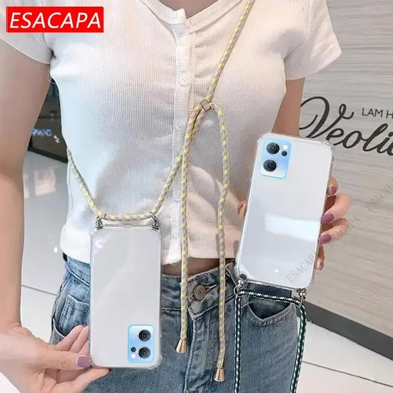 Magic Pro Transparent TPU Crossbody Strap Phone Case with Necklace Lanyard