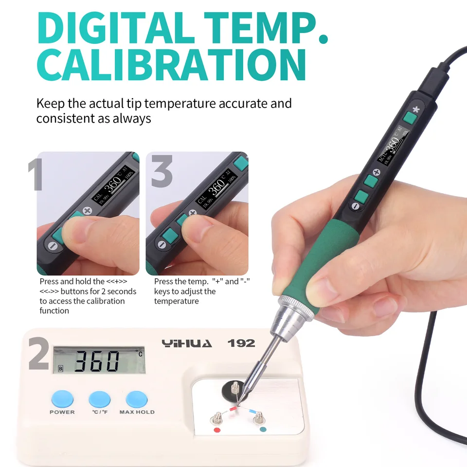 YIHUA 928D Hand Soldering Iron Kit Bundle With X-4 Premium Soldering Iron Holder (back-up Option