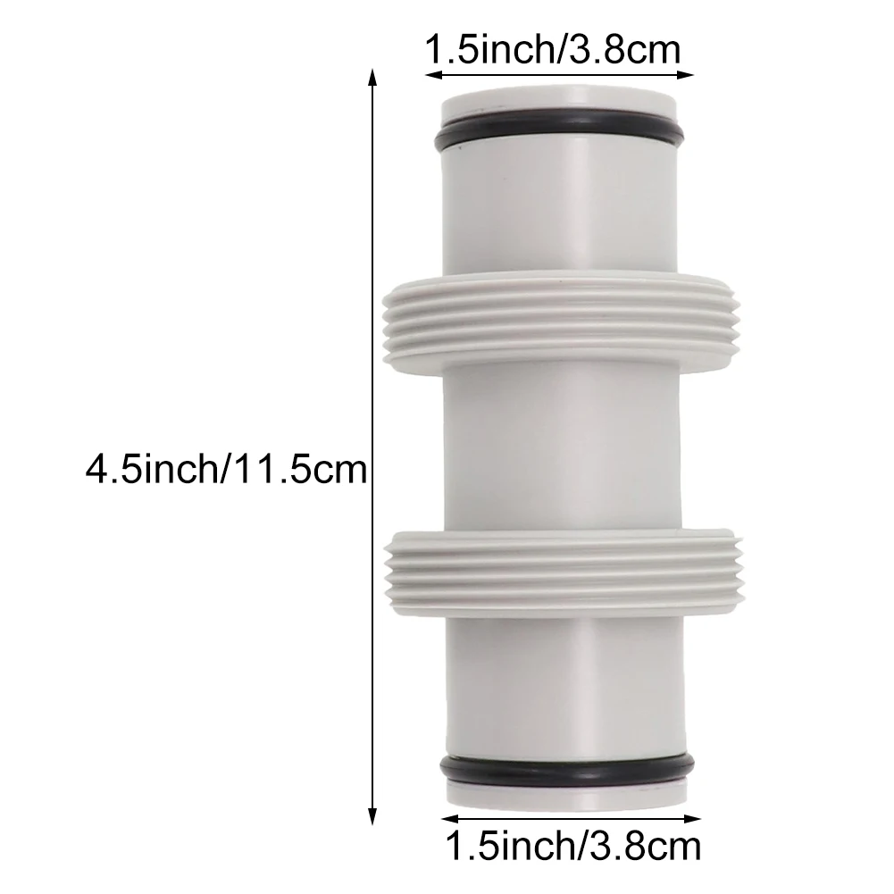 Pool Hose Coupling Hose Extension Adapter For Intex Split Hose Plunger Valve 1.5in To 1.5in Swimming Pool Straight Connector Plastic Adapter