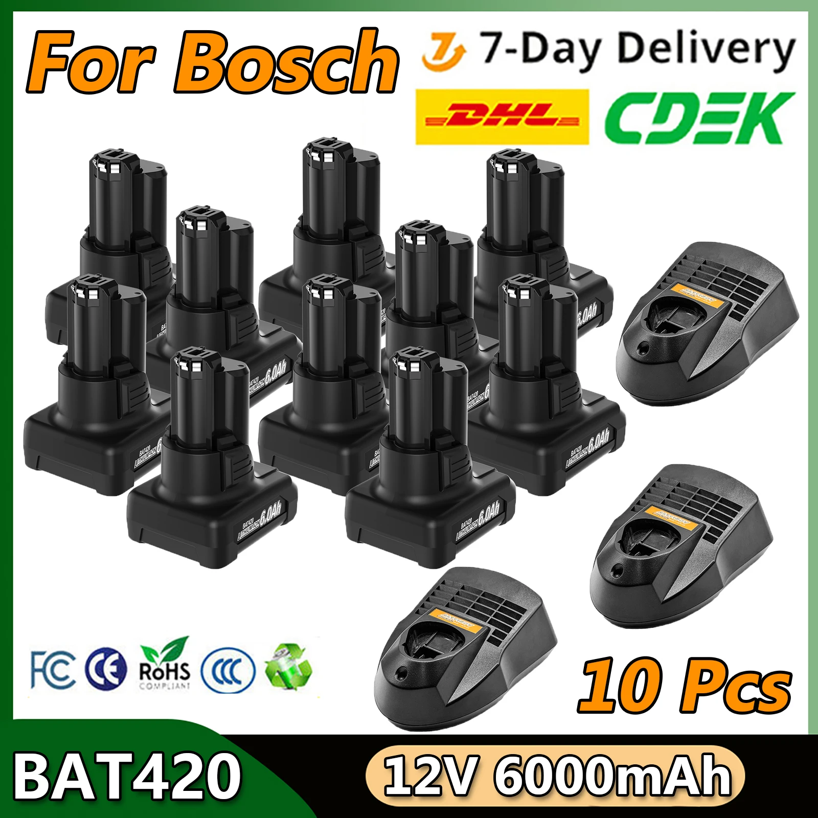 충전식 리튬 이온 배터리, Bosch BAT420, BAT411 BAT412A BAT..