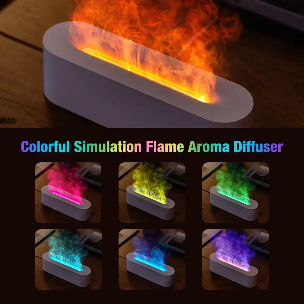 

Portable Aroma Diffuser Simulation Flame 150ml Ultrasonic Humidifier Home Office Air Humidifier Aromatherapy Flame Lamp Difusor