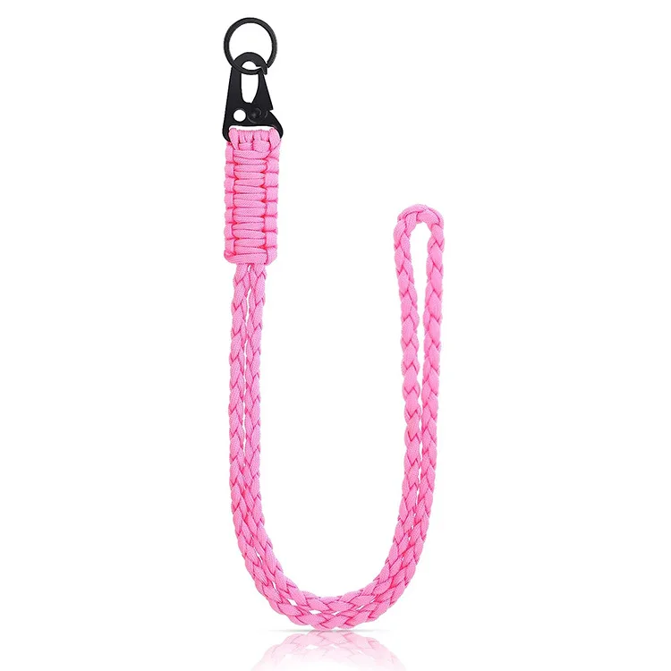 Durable Braided Paracord Lanyard with Metal Clip Key Ring