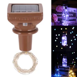 1 Pack Wine Bottle Lights LED Colored Starry Cork Lights Solar Powered Warm White Light Mini Copper String Lights Wedding Decor