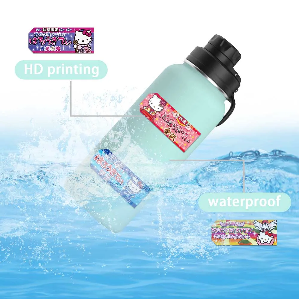 60pcs Sanrio Hello Kitty Labels Sealing Stickers Aesthetic Decorative Stationery Phone Laptop Waterproof Cute Kid Sticker