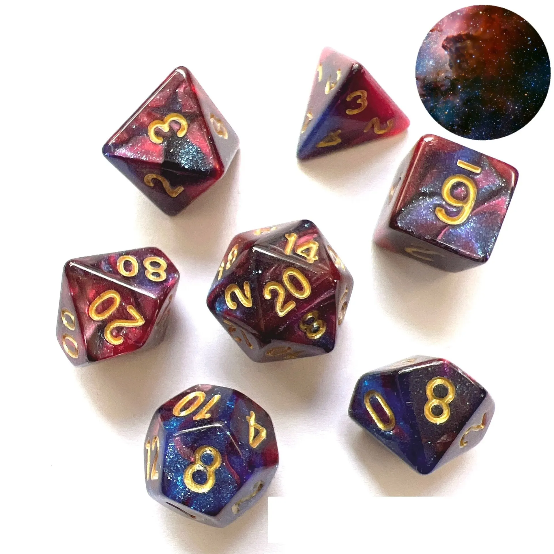 Game Dice Dual Color Multi Faced Dragon And Dungeon 7 Pieces Per Set