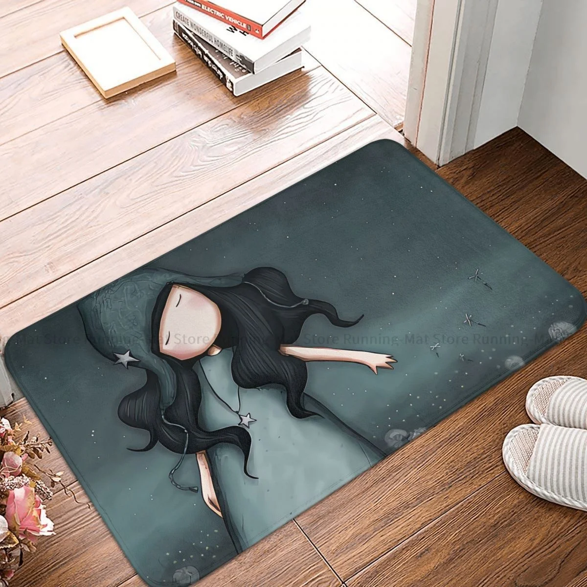 

Santoro Gorjuss Manga Cute Girl Anti-Slip Doormat Bath Mat Night Hallway Carpet Welcome Rug Indoor Decorative