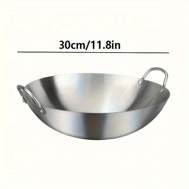 Large Stainless Steel Wok with Dual Handles 6