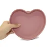 Baby Safe Silicone Sucker Dining Plate Love Shape Cartoon Children Dishes Suction Toddle Training Tableware Baby Feeding Plate 2