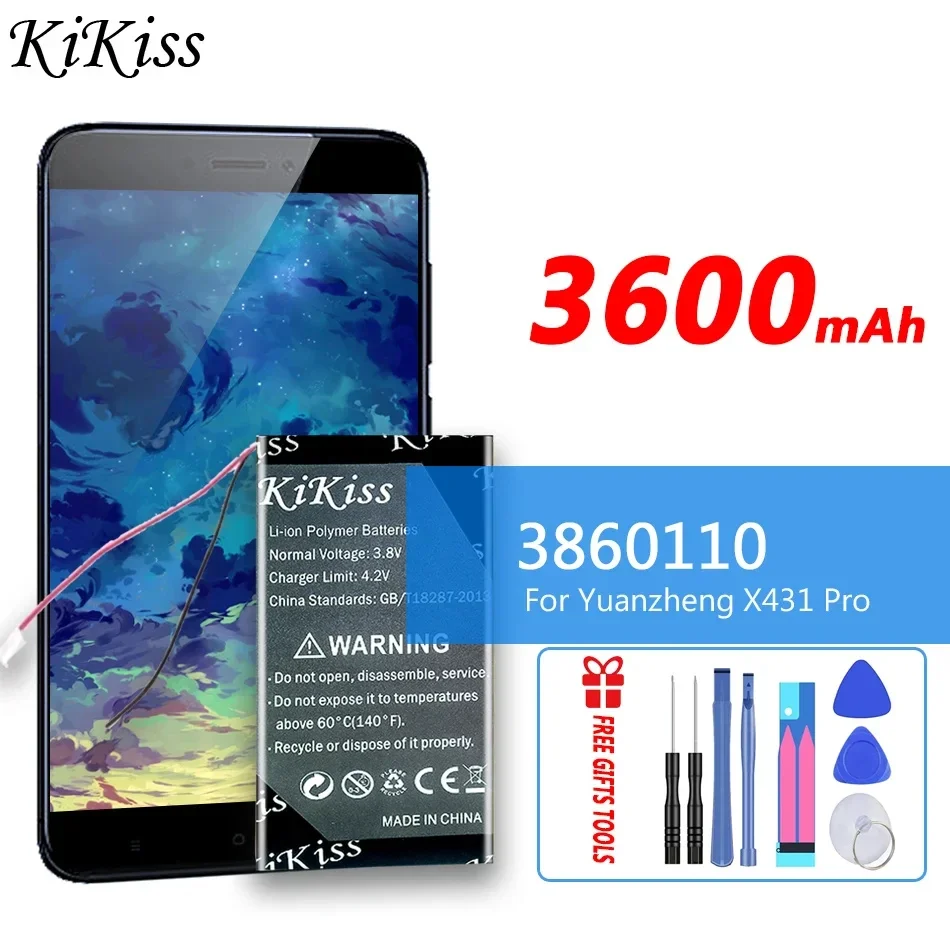 Batteria Kikiss 3600Mah 3860110 (2 Linee) Per Yuanzheng X431 Pro X431Pro
