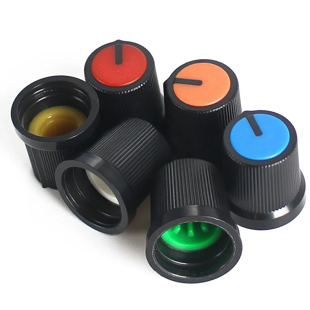 WH148 AG3 Potentiometer Knob Cap 15*15MM Plastic Knobs Kit 30PCS White/blue/green/orange/red/yellow 6value*5PCS = 30PCS potentiometer kit potentiometer knobs electronic components