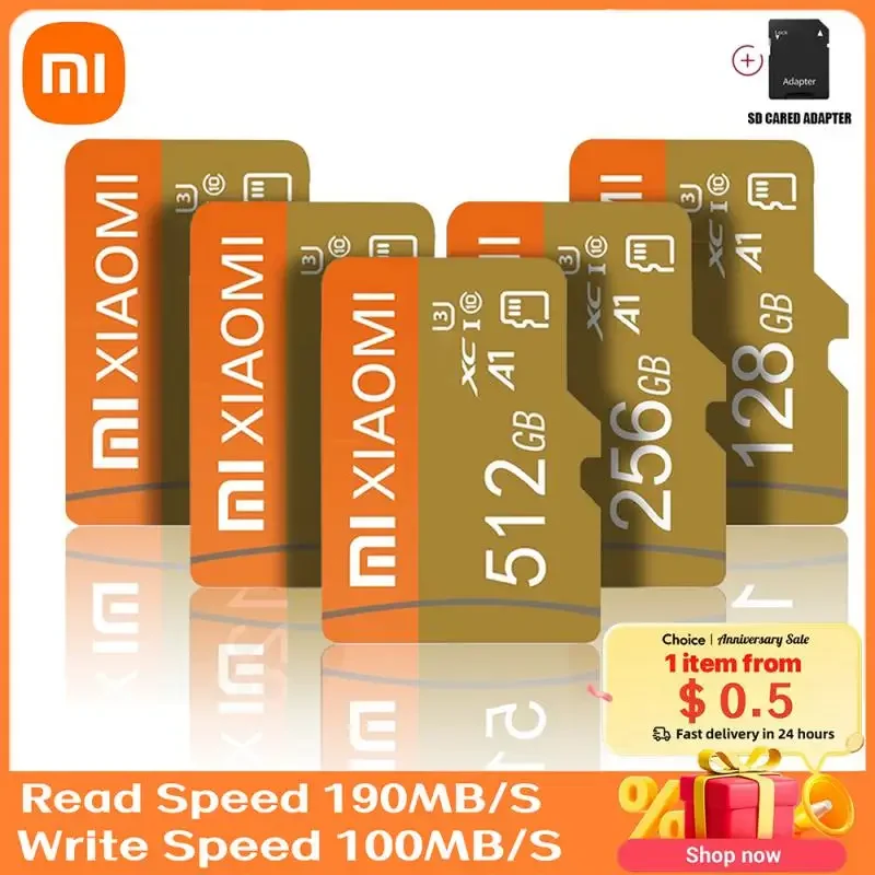 Originale Xiaomi 1Tb Micro Tf Sd Card Memory Card Tf/Sd 128Gb 256Gb 512Gb Mini Memory Card Class10 Tf Card Per Fotocamera/Telefono
