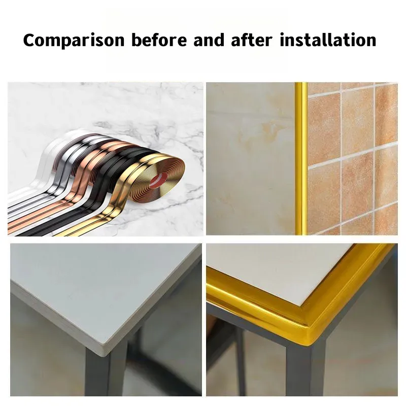 2M PVC Decoration Line Self-adhesive Background Wall Edge Banding Inside and outside corners of walls 3D Sticker Decorate Tape