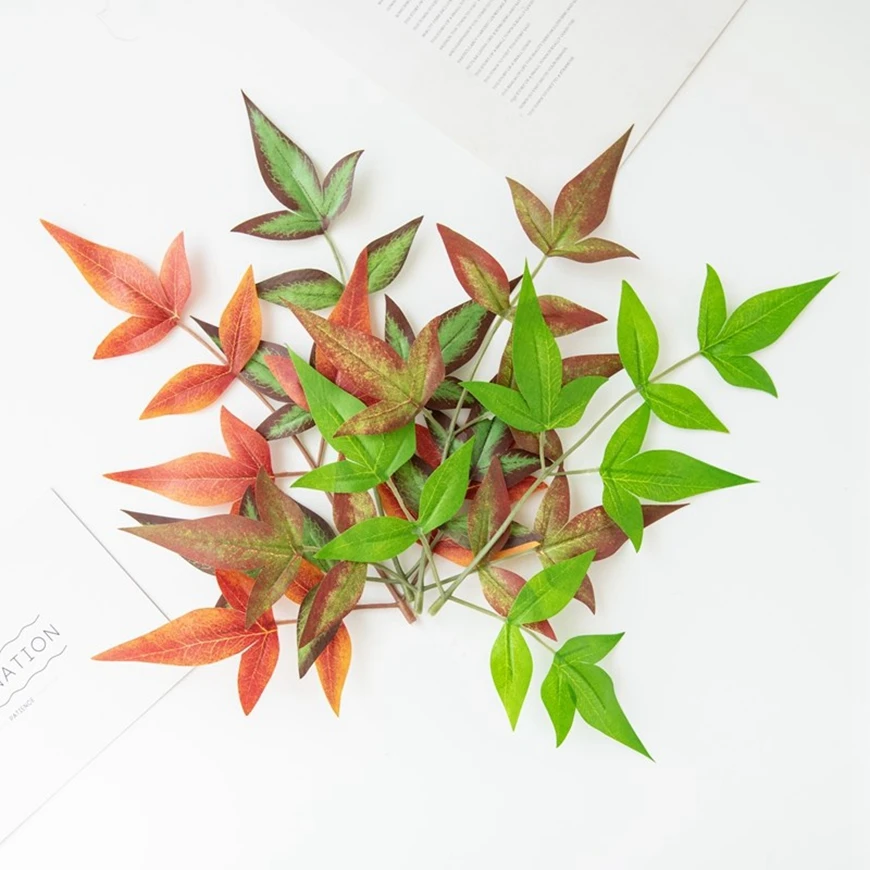 

50PCS Artificial Foliage Silk Maple Leaf Christmas Decoration for Wedding Home Party Outdoor Garden bonsai scrapbook Fake Plants