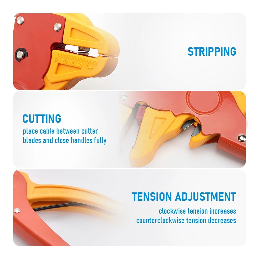 Reset Spring Cable Crimper Convenient Cutters Practical Tool Carbon Steel Portable Multifunctional Duckbill Wire Strippers