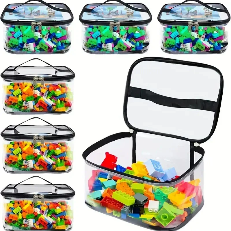 Large Capacity Transparent Mesh Zipper Toy Storage Bag Puzzle And Block Organizer Ideal for Toy & Building Block Storage