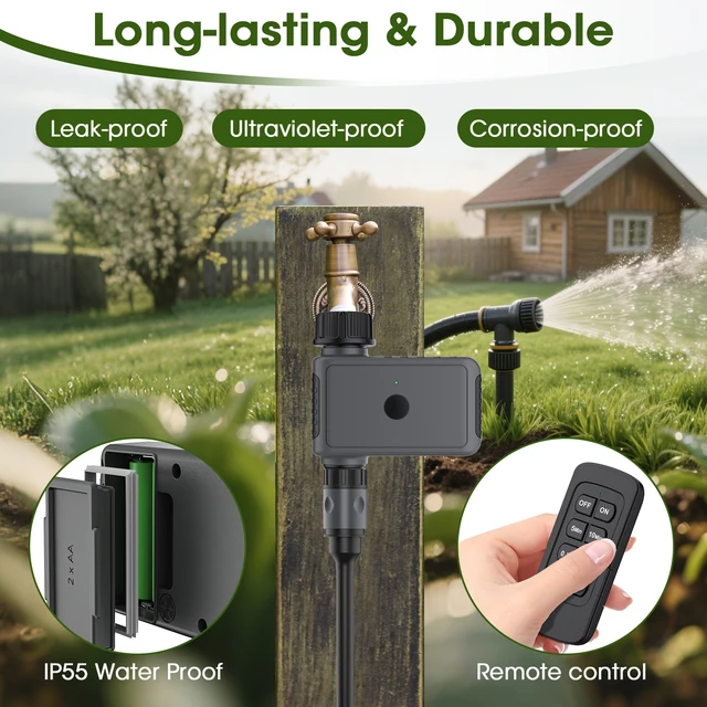 Smart Remote Control Water Timer 1-Outlet Intelligent Garden Sprinkler Irrigation System Outdoor Automatic Watering Timer 5