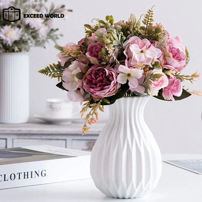 Flower Vase Plastic Vase Flower Pot Basket Home Decoration Wedding Arrangement hydroponic vase flower pots flower arrangement holder