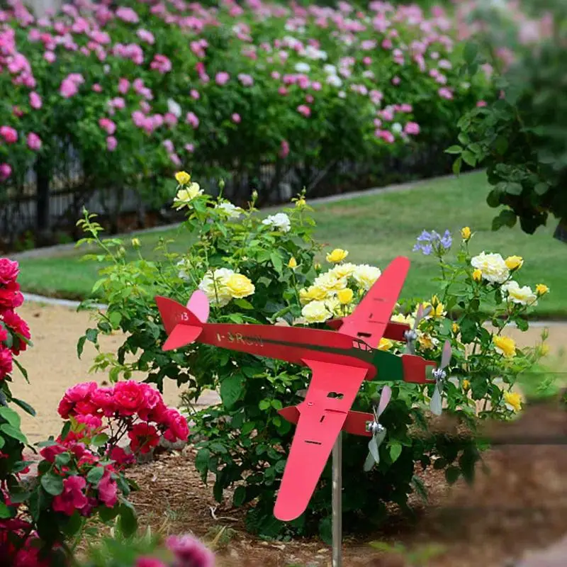 

Airplane Wind Spinner Metal Airplane Wind Spinner Weather Vane Wind Kinetic Pinwheels Wind Direction Indicator For Yard Garden
