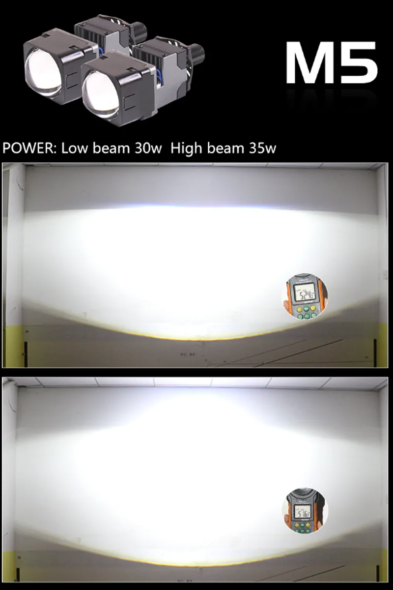 SANVI 미니 Bi LED 모듈, 플러그 앤 플레이, 하이 로우 레이저 빔, 12V 자동차 오토바이, H4 LED 매트릭스 헤드라이트, 9005 9006 H7, 1.5 인치