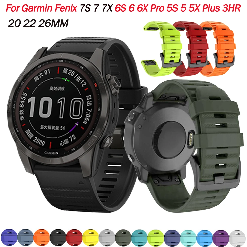 Silicone 26 22 20mm Quickfit Smart Watch Band Wristband For Garmin Fenix 7 7S 7X 6 6S 6X Pro 5X 5 5S 3HR Easyfit Bracelet Correa