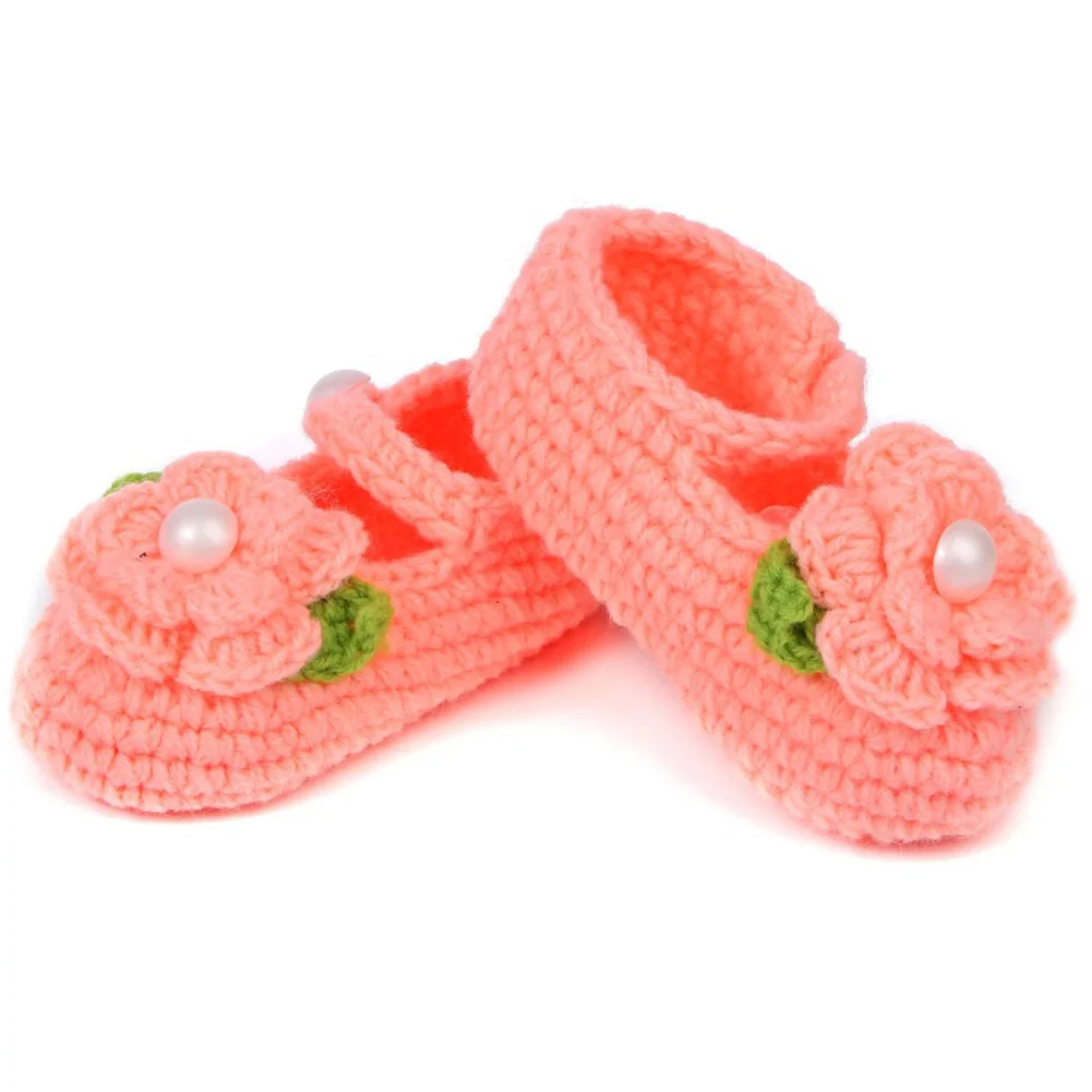 Handmade Newborn by Infant Boys Girls Crochet Knit Toddler Shoes 5