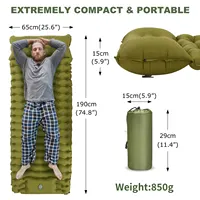 WESTTUNE Outdoor Camping Inflatable Mattress Thicken Sleeping Pad with Built-in Pillow & Pump Air Mat for Travel Hiking Climbing 2