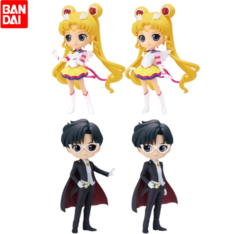 

2 шт. Оригинальные фигурки Bandai Qposket Сейлор Мун Аниме Tsukino Usagi Chiba Mamoru модель игрушки Коллекционная модель статуя подарок
