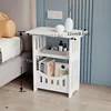 Modern Nordic Style Wooden Storage Table - Multipurpose Bedside & Living Room Organizer, Non-Waterproof Wood Material 2