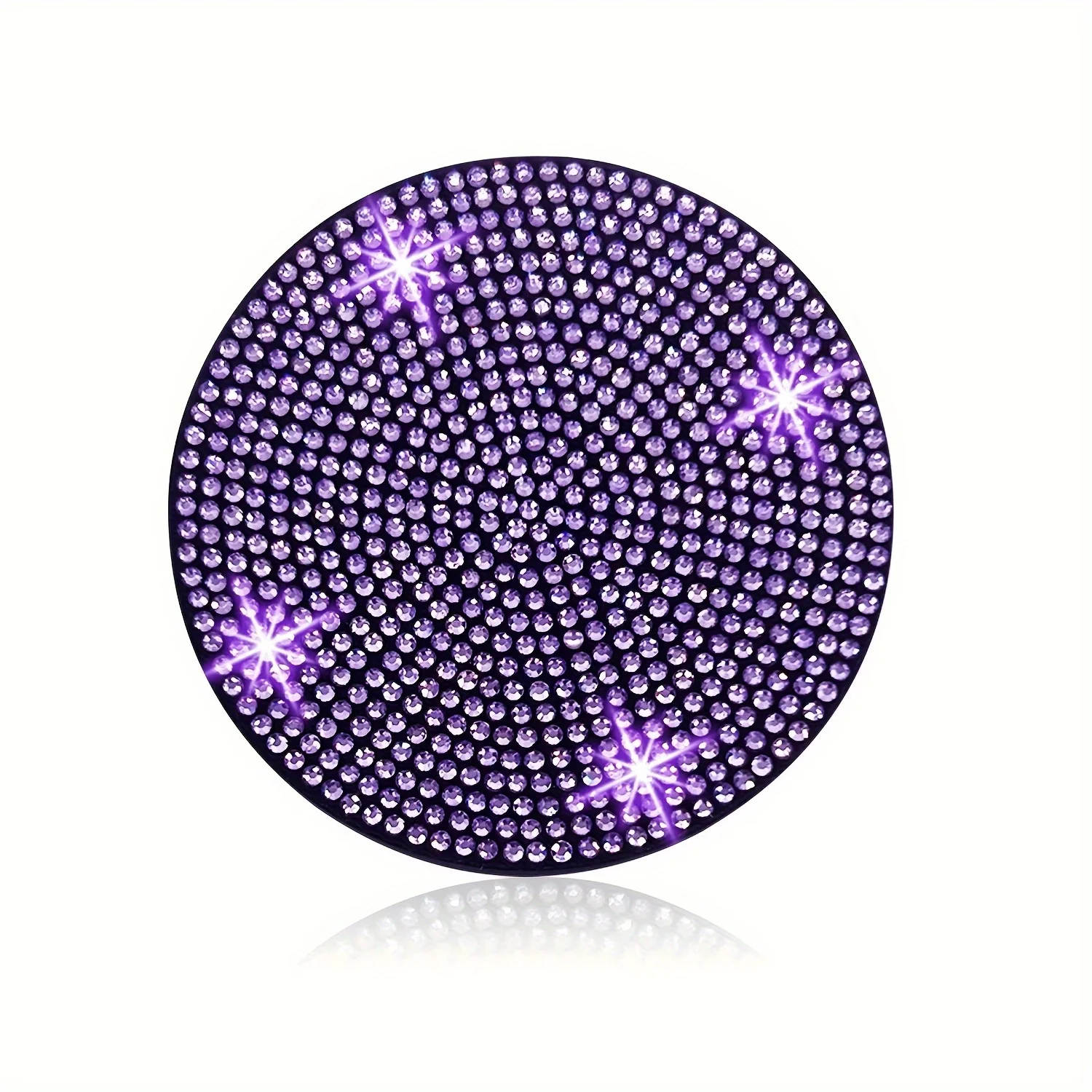 Silicone Shiny Non-Slip Luxury Car Coaster, All-Crystal Design, Easy-Clean, Universal Fit