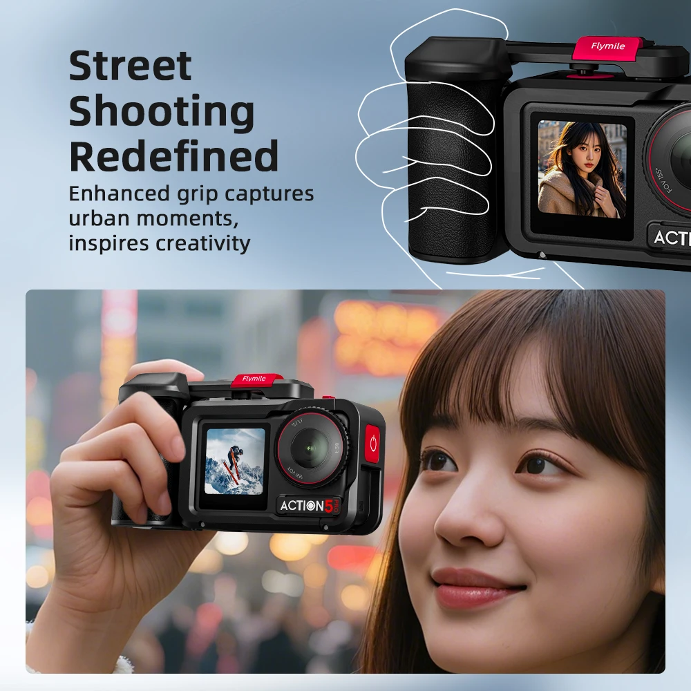 قبضة Flymile لـ DJI Osmo Action 4 3، قبضة Xplorer،...