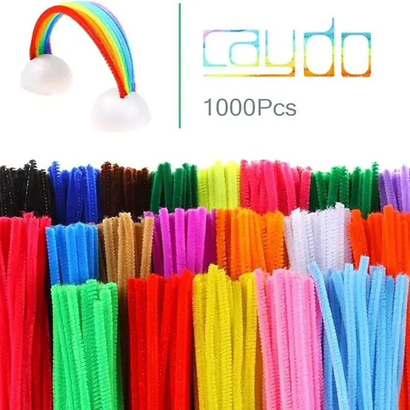 100/50Pcs Chenille Stems Bulk 22 Colors Chenille Pipe Cleaner Stems Kids Art and Crafts Projects and Decorations(6 mm x 12 inch) - Image 5