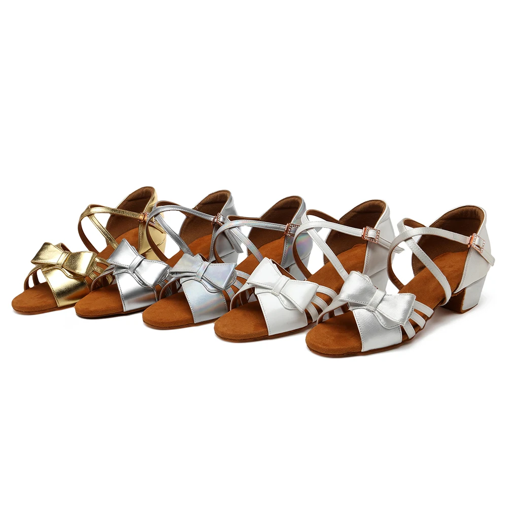 Women Shoes Girls Ballroom Latin Dance Shoes For Woman Kid Child Modern Jazz Dancing Shoes Butterfly Salsa Tango Practice Sandal 2