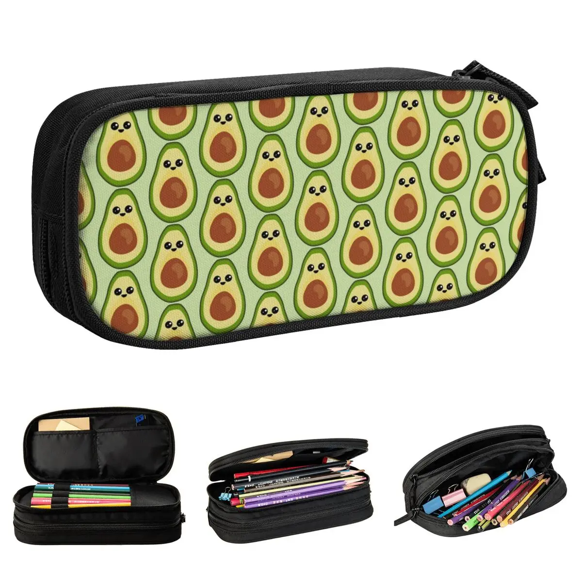 

New Cute Avocado Fruit Pencil Cases Pencilcases Pen for Girls Boys Large Storage Pencil Bags Office Gifts Stationery