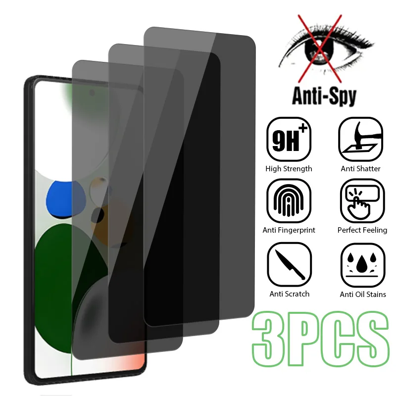 

3 шт., антишпионская Защита экрана для Poco X5 X4 M4 Pro 5G X3 X4 F4 GT M5 M5S F3, Защитное стекло для конфиденциальности для Xiaomi Mi 11 Lite 5G 12T 11T Pro