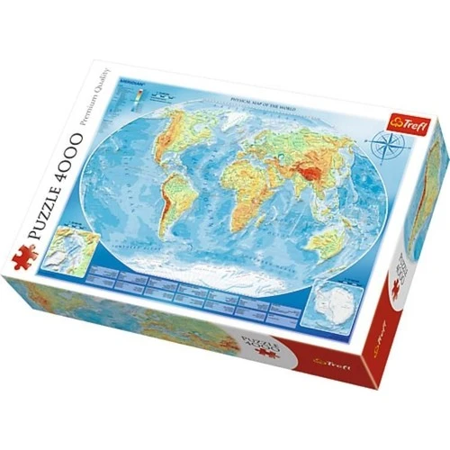 Trefl Puzzle World Map Trefl Puzzle Large Physcial Map Of The World 4000 Piece Jigsaw Puzzle -  Puzzles - Aliexpress