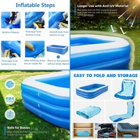 Piscine gonflable en PVC pour enfants et adultes, grandes piscines de fête en famille, piscine extérieure épaisse, jouets de piscine de jeu pour bébé, 3M/2.6M/2M 4