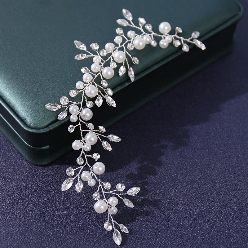 Bridal Hair Accessories wedding crystal hair vines flower leaf headpieces handmade pearls crystal headbands prom bridal