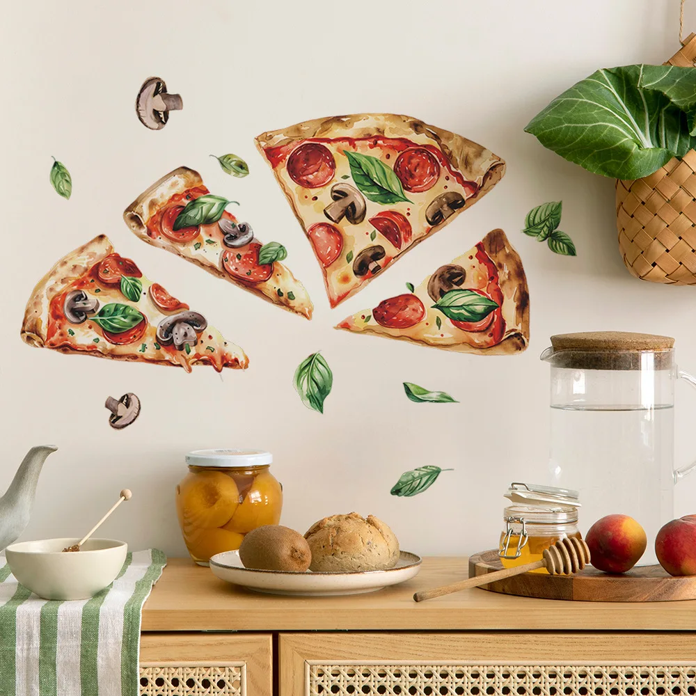 Wall Stickers Kitchen Restaurant Pizza Background Decor PVC 1PCS